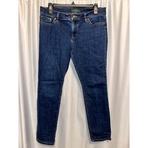 Ralph Lauren Size 10 Petite Blue Stretch 5 pocket Design Straight